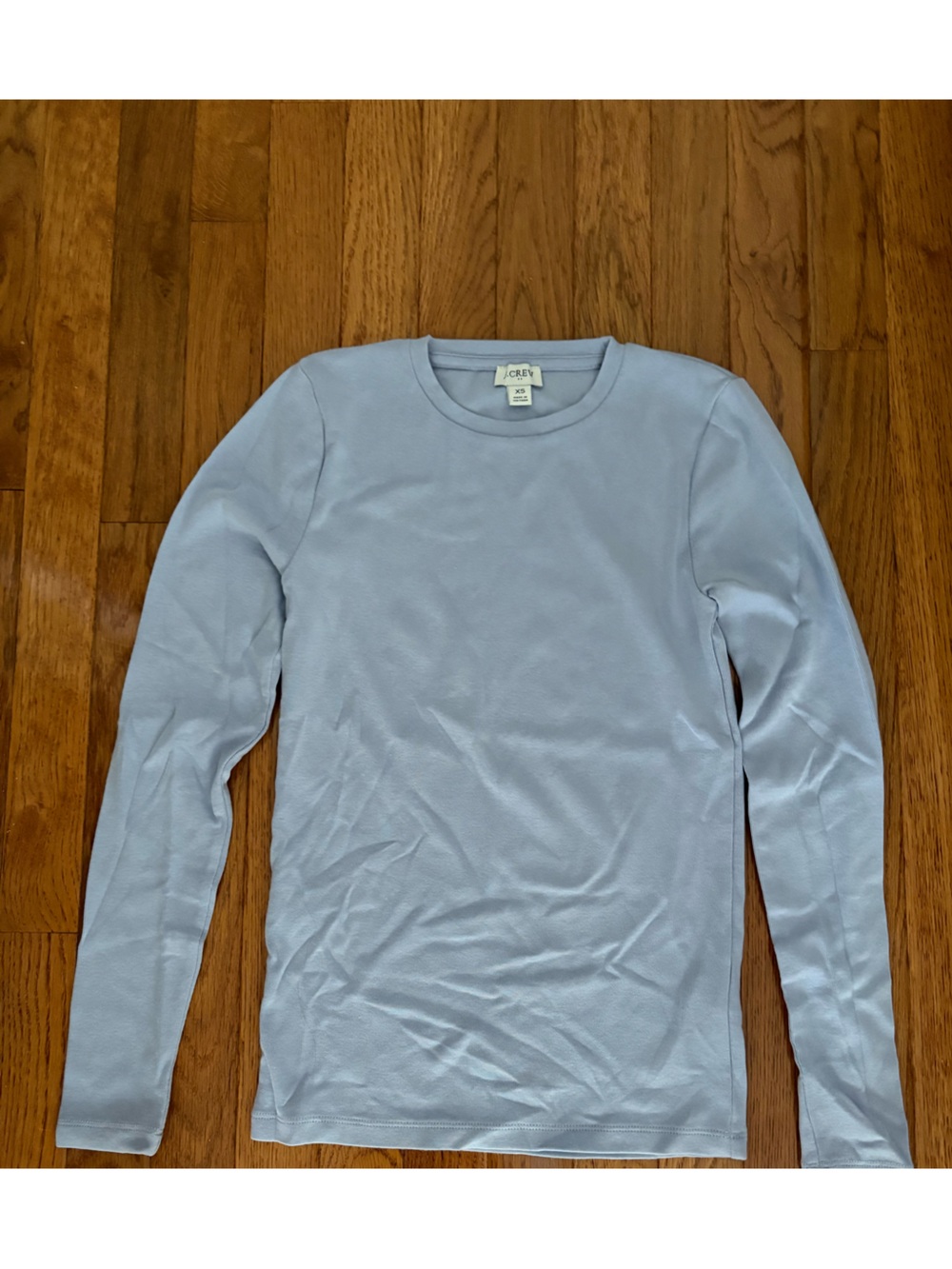 Classic Light Blue Men's Long-Sleeve Crew Neck Shirt